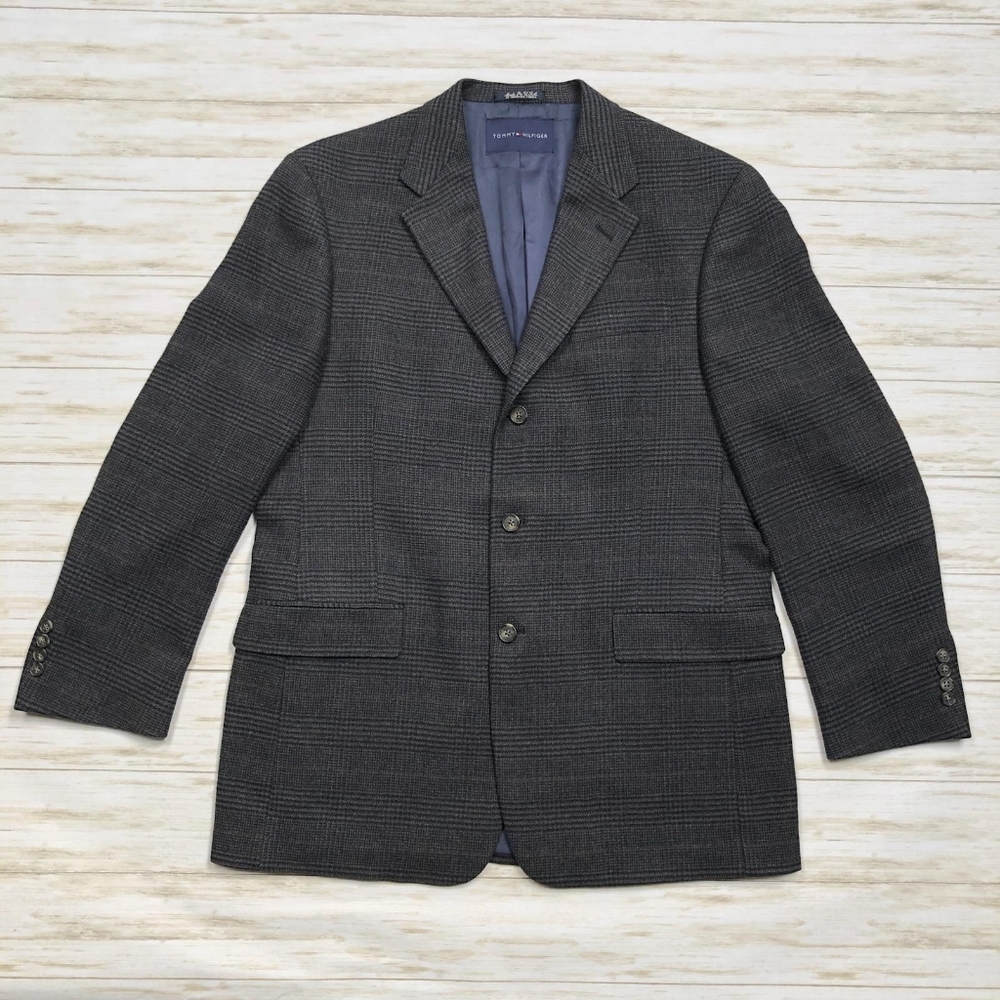 Tommy Hilfiger Tweed Plaid Sports Blazer Coat